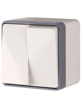 Выключатель Werkel двухклавишный влагозащищенный Gallant слоновая кость WL15-03-02 4690389102271