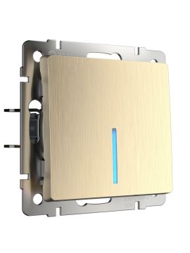 Выключатель Werkel одноклавишный проходной с подсветкой шампань рифленый W1112110 4690389160097