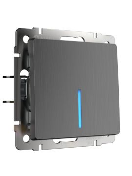 Выключатель Werkel одноклавишный проходной с подсветкой графит рифленый W1112104 4690389158421