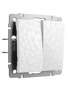 Выключатель Werkel Hammer двухклавишный проходной белый W1222001 4690389162398