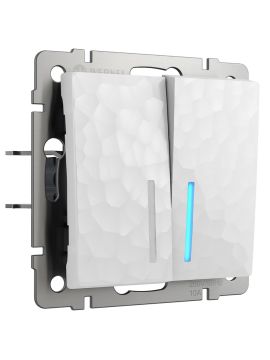 Выключатель Werkel Hammer двухклавишный с подсветкой белый W1220101 4690389162343
