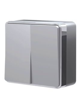 Выключатель двухклавишный Werkel Gallant серебряный W5020006 4690389167102