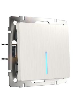 Выключатель одноклавишный с подсветкой Werkel перламутровый рифленый W1110113 4690389160806