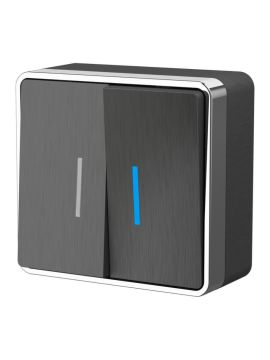 Выключатель двухклавишный с подсветкой Werkel Gallant графит рифленый W5020104 4690389164194