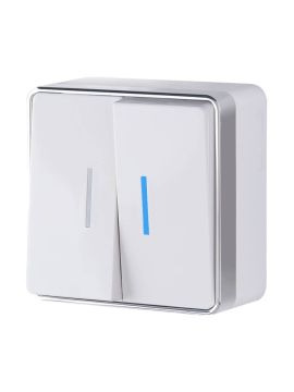 Выключатель двухклавишный с подсветкой Werkel Gallant белый W5020101 4690389164170