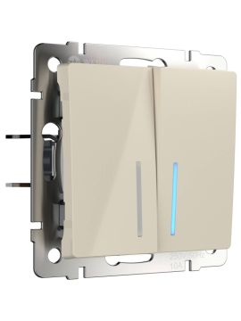 Выключатель двухклавишный с подсветкой Werkel слоновая кость W1120103 4690389155611