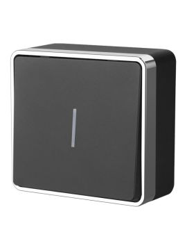 Выключатель одноклавишный с подсветкой Werkel Gallant черный/хром W5010135 4690389163845