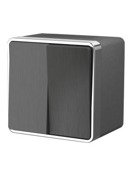Выключатель двухклавишный влагозащищенный Werkel Gallant графит рифленый W5020204 4690389164255