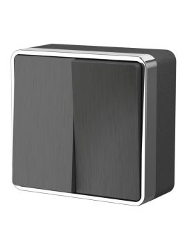 Выключатель двухклавишный Werkel Gallant графит рифленый W5020004 4690389164132