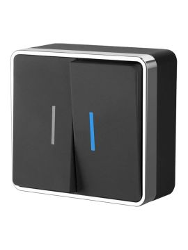 Выключатель двухклавишный Werkel Gallant (черный/хром) W5020135 4690389164224