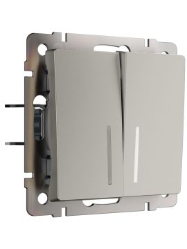 Выключатель двухклавишный проходной с подсветкой Werkel W1222104 4690389211935 a069459