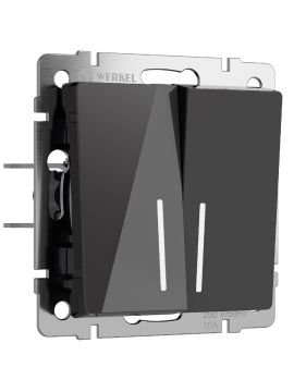 Выключатель двухклавишный проходной с подсветкой Werkel 4690389197673 W1122148 a064040