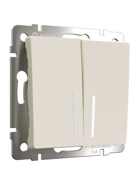 Выключатель двухклавишный проходной с подсветкой Werkel 4690389191862 W1122162 a062421