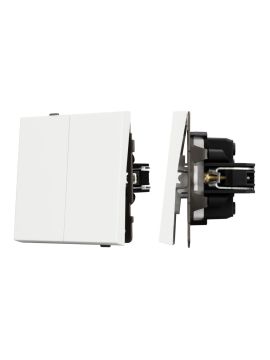 Механизм выключателя двухклавишный проходной Arlight SWT-TENDO-MKP2-SFPL-WH (230V, 10A) 054556