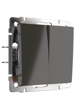 Выключатель двухклавишный проходной Werkel серо-коричневый W1122007 4690389161247