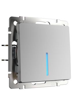 Выключатель одноклавишный с подсветкой Werkel серебряный W1110106 4690389155901