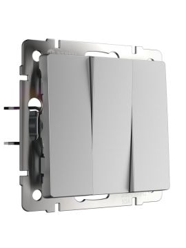 Выключатель трехклавишный Werkel серебряный W1130006 4690389155994