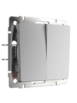 Выключатель двухклавишный Werkel серебряный W1120006 4690389155789