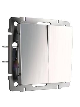 Выключатель двухклавишный проходной Werkel глянцевый никель W1122002 4690389157905