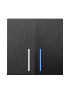 Выключатель Werkel двухклавишный с подсветкой Графит рифленый WL04-SW-2G-LED 4690389146091