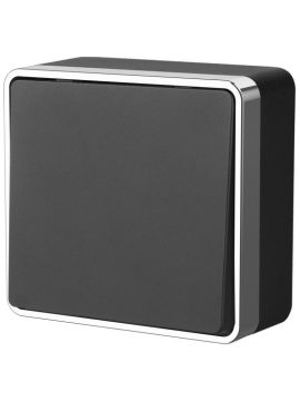 Выключатель одноклавишный проходной Werkel Gallant черный/хром WL15-01-03 4690389130229