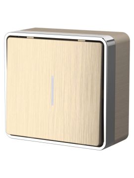 Выключатель одноклавишный с подсветкой Werkel Gallant шампань рифленый WL15-01-04 4690389129612