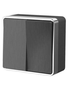 Выключатель двухклавишный Werkel Gallant графит рифленый WL15-03-01 4690389128264