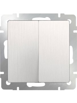 Выключатель Werkel двухклавишный перламутровый рифленый WL13-SW-2G 4690389124419