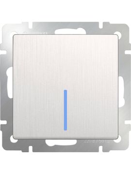 Выключатель Werkel одноклавишный с подсветкой перламутровый рифленый WL13-SW-1G-LED 4690389124402