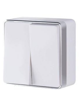 Выключатель Werkel двухклавишный Gallant белый WL15-03-01 4690389102059