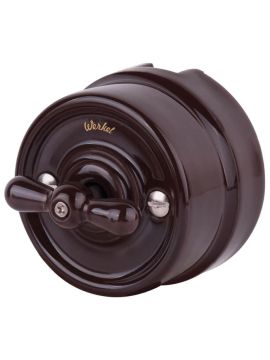 Переключатель Werkel одноклавишный Retro коричневый WL18-01-03 4690389100680