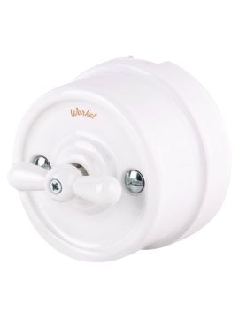 Выключатель Werkel на 4 положения двухклавишный Retro белый WL18-01-05 4690389100581