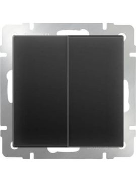 Выключатель Werkel двухклавишный черный матовый WL08-SW-2G 4690389054150