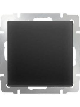 Выключатель Werkel одноклавишный проходной черный матовый WL08-SW-1G-2W 4690389054143