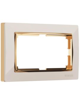 Рамка для двойной розетки Werkel Snabb слоновая кость/золото W0081932 4690389161148