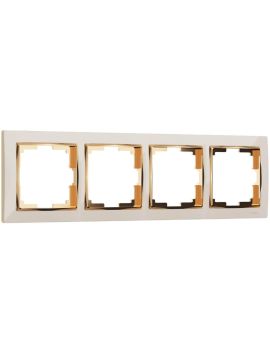 Рамка на 4 поста Werkel Snabb слоновая кость/золото W0041932 4690389160929