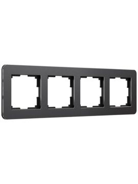 Рамка на 4 поста Werkel Platinum черный алюминий 4690389184512 W0042608