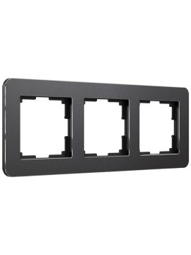 Рамка на 3 поста Werkel Platinum черный алюминий 4690389184482 W0032608