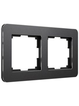 Рамка на 2 поста Werkel Platinum черный алюминий 4690389184451 W0022608
