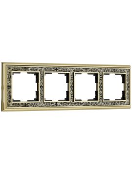 Рамка на 4 поста Werkel Palacio Gracia золото/черный 4690389159442 W0041430