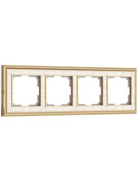 Рамка на 4 поста Werkel Palacio Gracia (золото/белый) W0041429 4690389159435