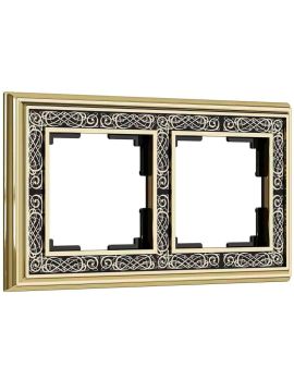 Рамка Werkel Palacio Gracia на 2 поста (золото/черный) W0021430 4690389159381