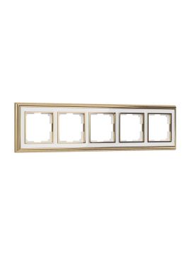 Рамка на 5 постов золото/белый Werkel W0051329 4690389159305