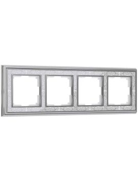 Рамка на 4 поста хром/белый Werkel W0041431 4690389159459