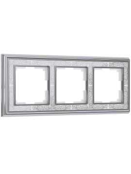 Рамка на 3 поста хром/белый Werkel W0031431 4690389159428