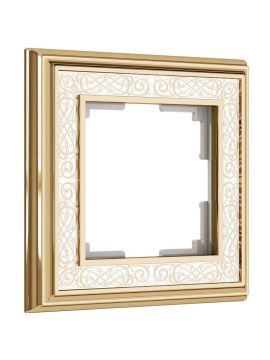 Рамка на 1 пост золото/белый Werkel W0011429 4690389159336