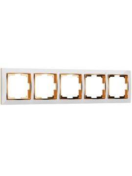 Рамка на 5 постов Werkel Snabb белый/золото W0051933 4690389161049