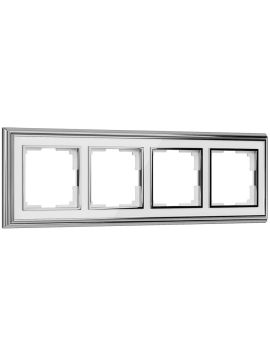 Рамка Werkel Palacio Gracia на 4 поста хром/белый W0041331 4690389159275