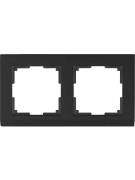 Рамка Werkel Stark на 2 поста черный WL04-Frame-02-silver/black 4690389048845