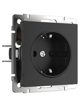 Розетка с заземлением Werkel черный матовый W1171008 4690389156878